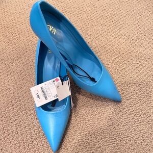 New! Zara leather heels! Very comfortable, soft leather,